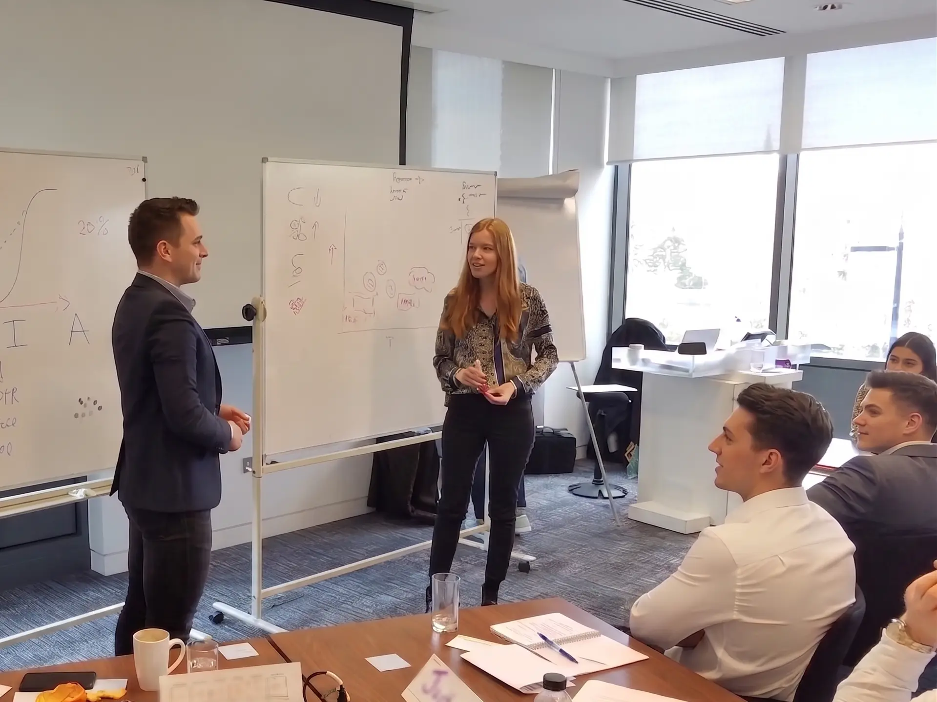 Team working through an enablement session